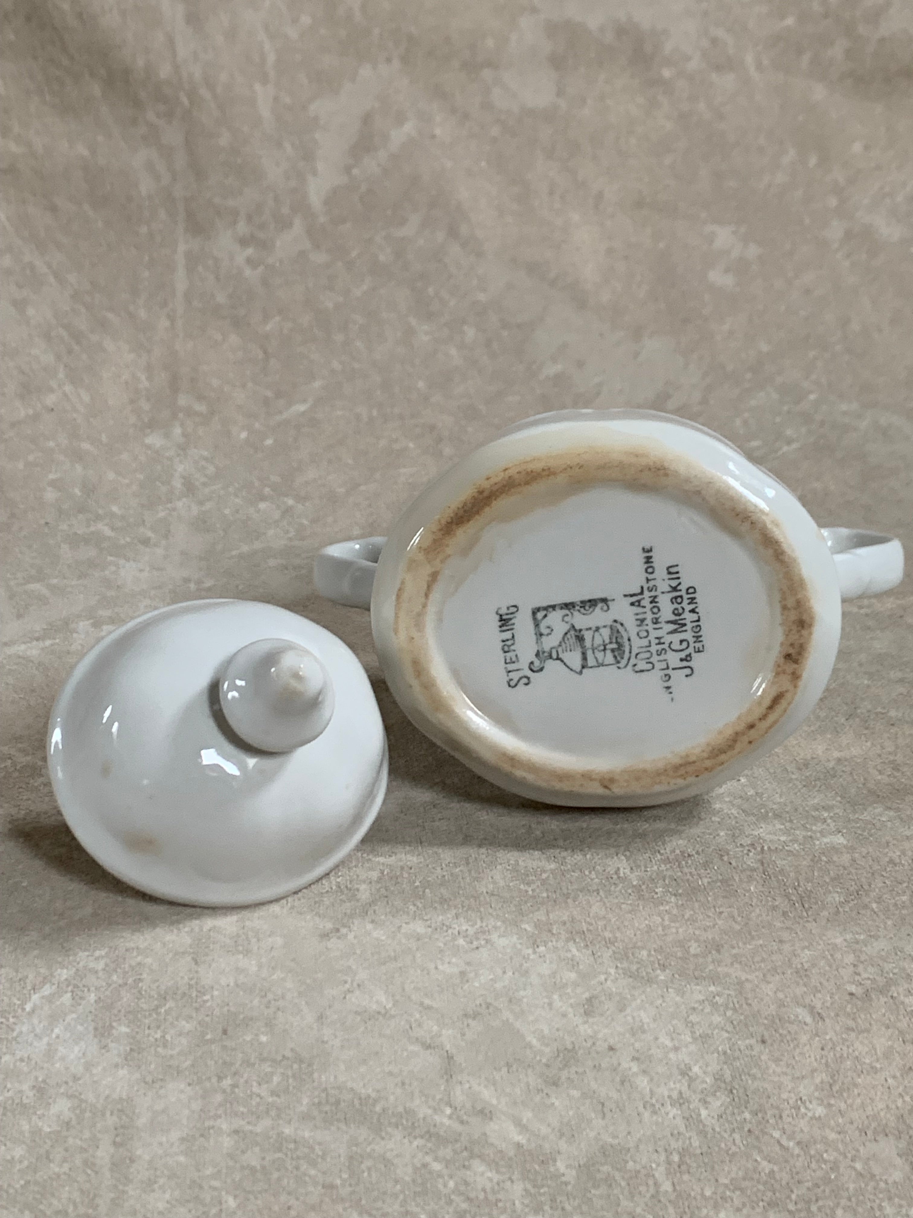J&G Meakin Sterling Colonial Covered Sugar Bowl | English Ironstone | c. 1940s–1960s