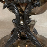 F.B. Rogers Silver Co. Gravy Boat on Rococo Warming Stand, Complete