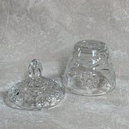 Cut Glass Lidded Candy Jar, Starburst Pattern, Mid-Century