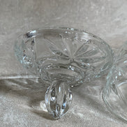 Cut Glass Lidded Candy Jar, Starburst Pattern, Mid-Century