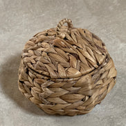 Water Hyacinth Coiled Lidded Basket, Southeast Asian Craft