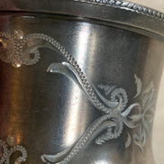 Monarch Silver Co. Triple Plate Victorian Christening Cup, Engraved Floral, Pattern 95
