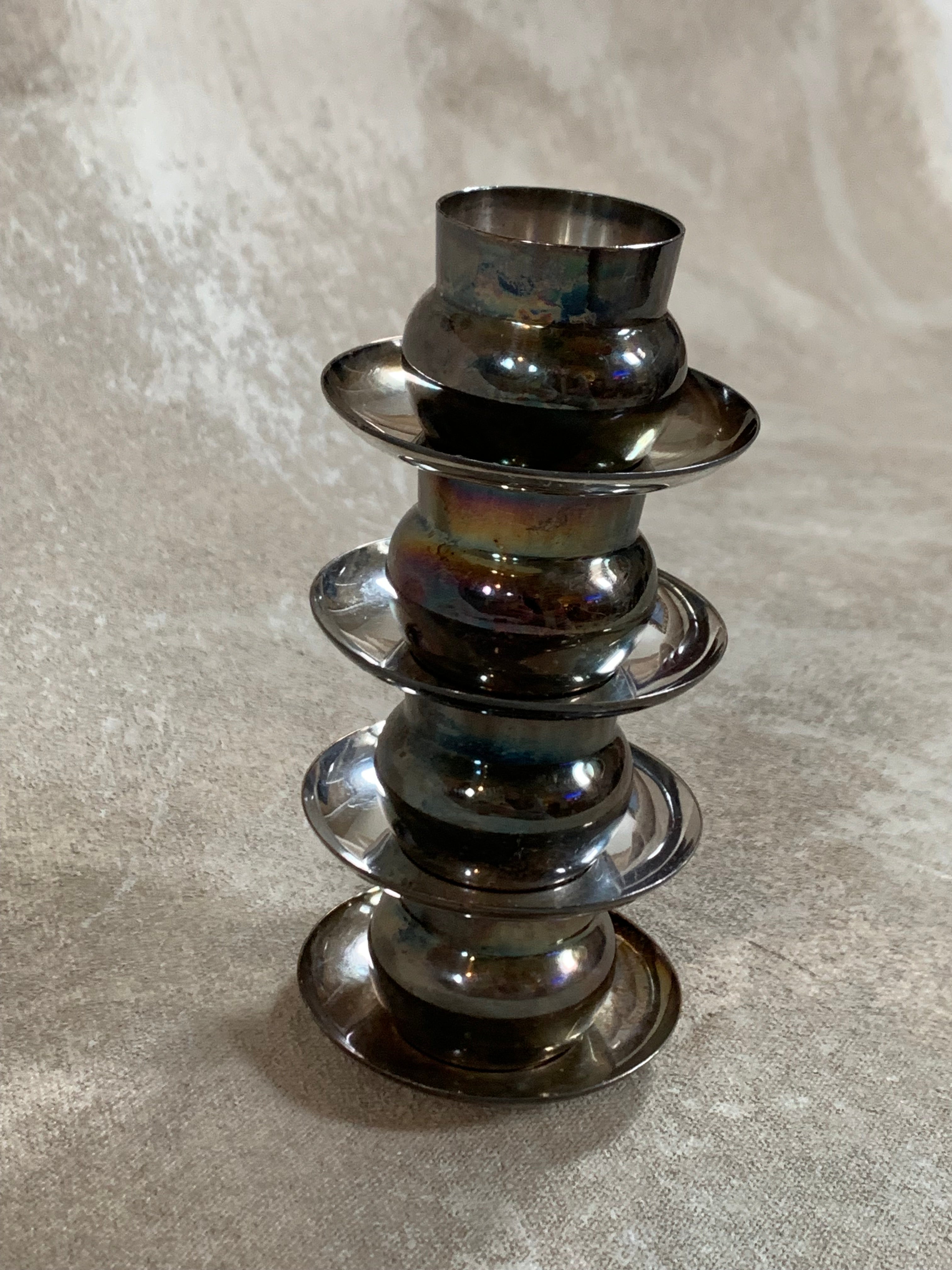 Set of Four French Silver-Plated Bouillon Cups with Wooden Handles and Saucers