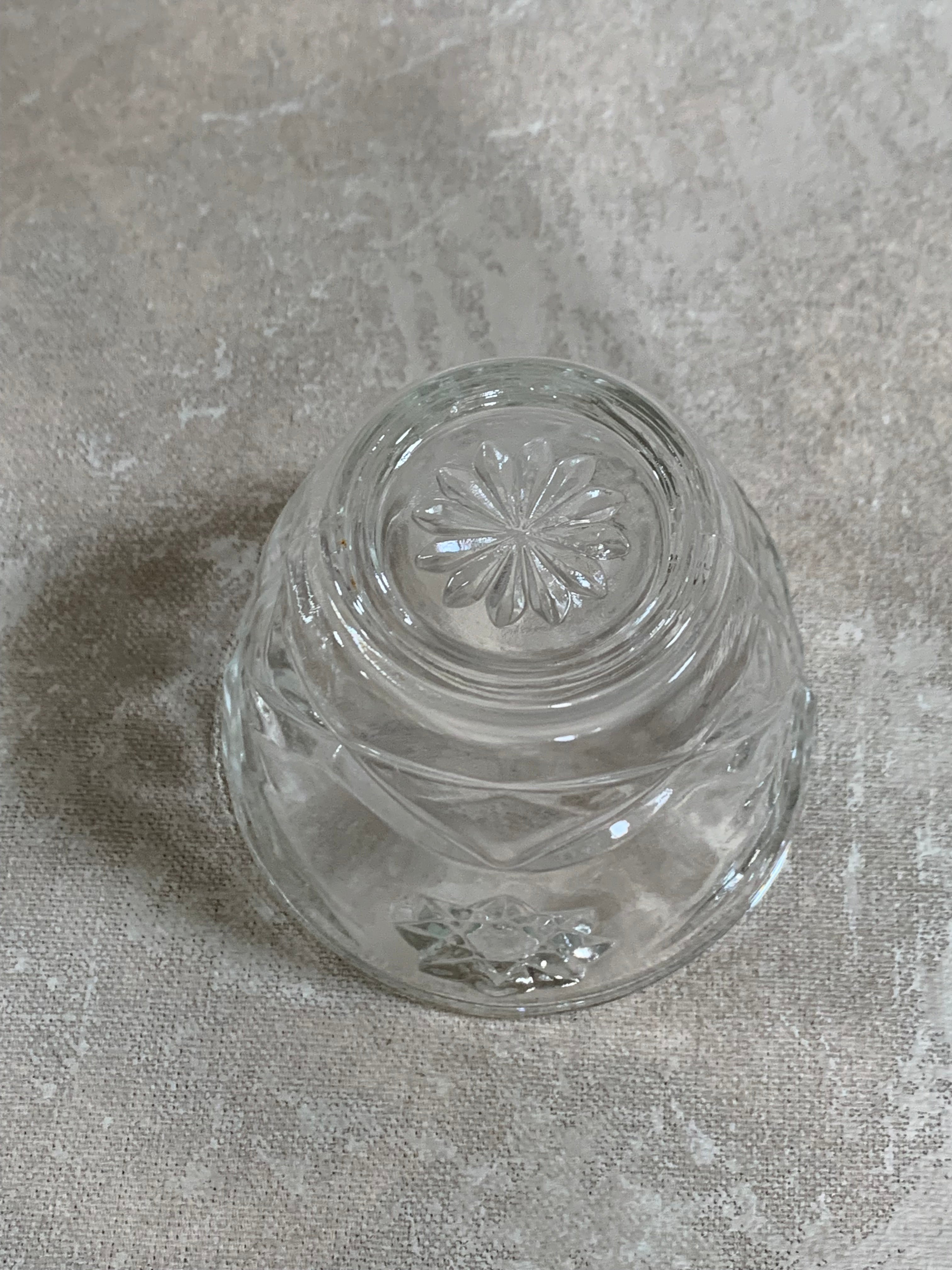 Cut Glass Lidded Candy Jar, Starburst Pattern, Mid-Century