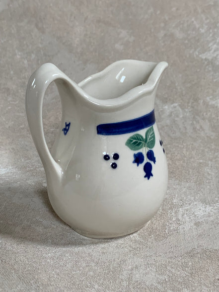 Arabia Finland Pomona Blueberry Creamer | Raija Uosikkinen | Cobalt Band | Scalloped Rim | Finnish Porcelain | Mid-Century Scandinavian | Made in Finland