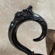 F.B. Rogers Silver Co. Gravy Boat on Rococo Warming Stand, Complete