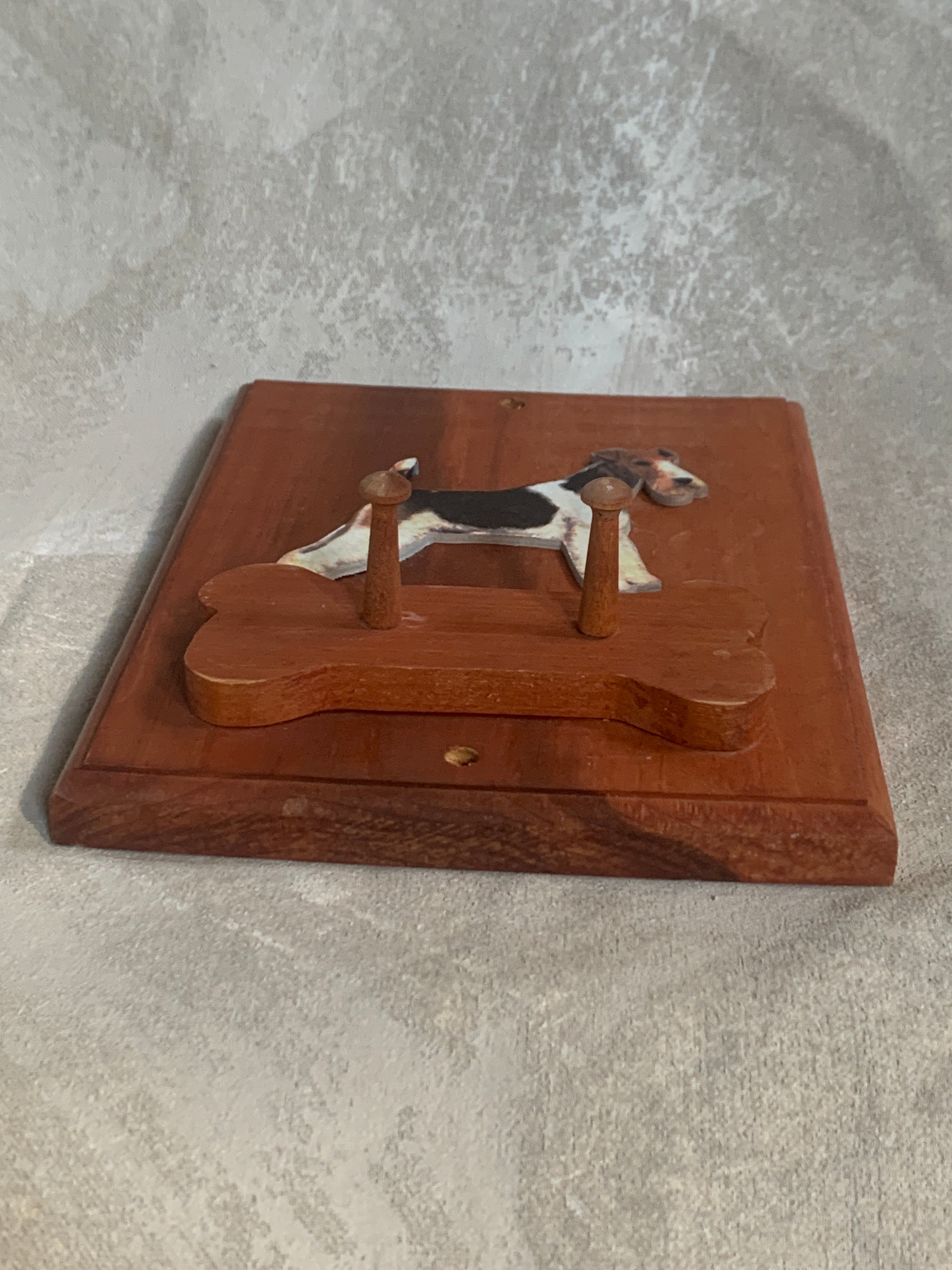 Rough-Coat Terrier Wall Hook Plaque | Bone-Shaped Double Peg Rail | Stoney Hill Sensations | Mudroom Decor