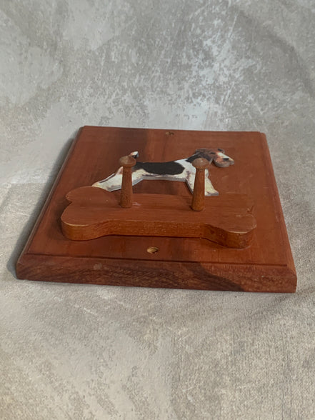 Rough-Coat Terrier Wall Hook Plaque | Bone-Shaped Double Peg Rail | Stoney Hill Sensations | Mudroom Decor