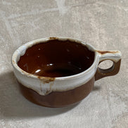 Western Stoneware Co. Mug Set of Two | WS Maple Leaf Mark | Brown Drip Glaze | Loop Handle | Monmouth Illinois | circa 1960s–1970s | Stoneware | Kitchen Decor