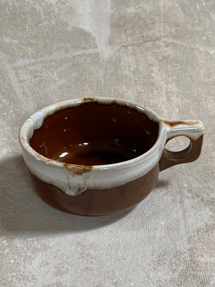 Western Stoneware Co. Mug Set of Two | WS Maple Leaf Mark | Brown Drip Glaze | Loop Handle | Monmouth Illinois | circa 1960s–1970s | Stoneware | Kitchen Decor