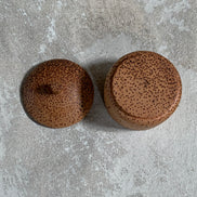 Coconut Palm Wood Turned Lidded Trinket Box | Natural Vascular Grain | Domed Lid | Folk Craft | Southeast Asia | Mid-Century | Vanity Jewelry Box