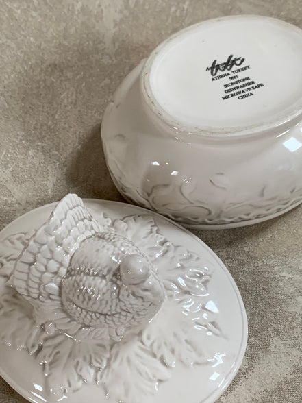American Atelier Athena Turkey Covered Serving Dish, 1990s
