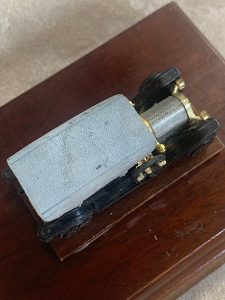Edwardian Touring Car Miniature | Hinged Walnut Display Box | Felt-Lined | Brass Hardware | 1905–1915
