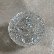 Cut Glass Lidded Candy Jar, Starburst Pattern, Mid-Century