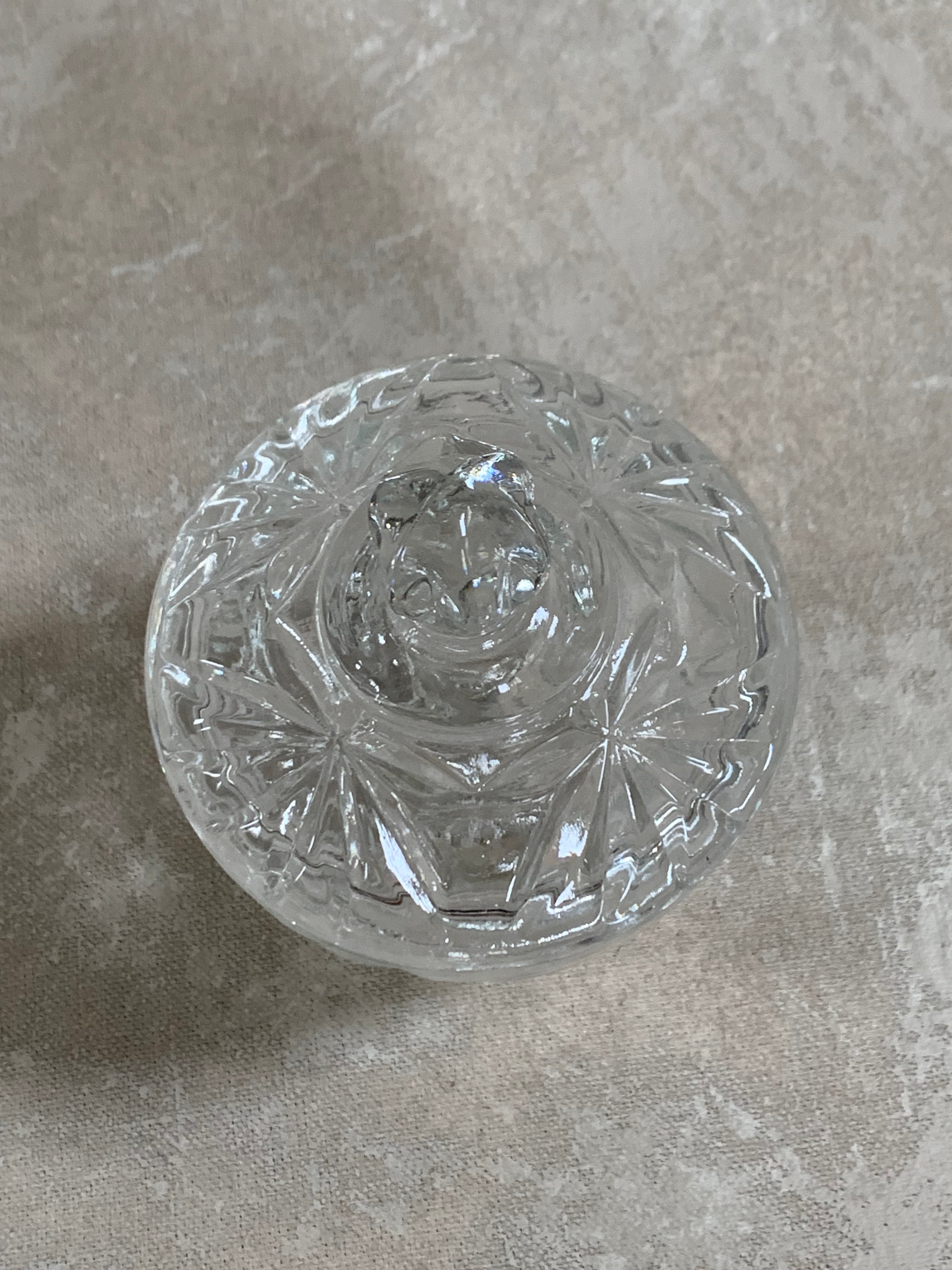 Cut Glass Lidded Candy Jar, Starburst Pattern, Mid-Century