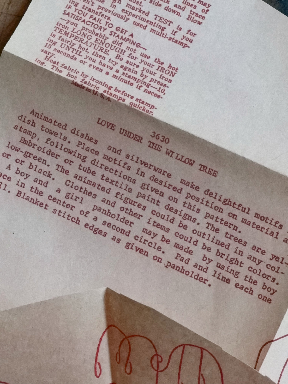 Vintage Aunt Martha's Hot Iron Transfer #3630 
