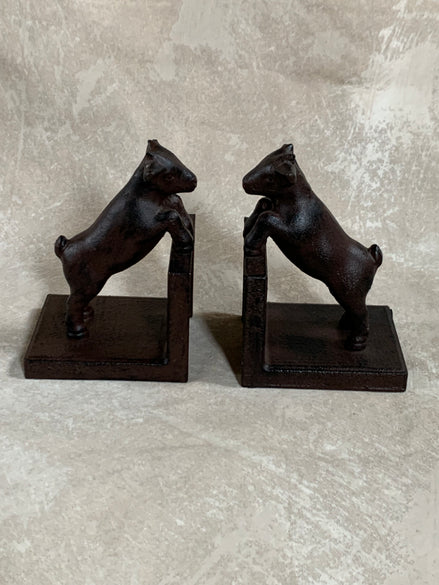 Cast Iron Billy Goat Bookends, Pair — New Production, Modish Unlisted Décor