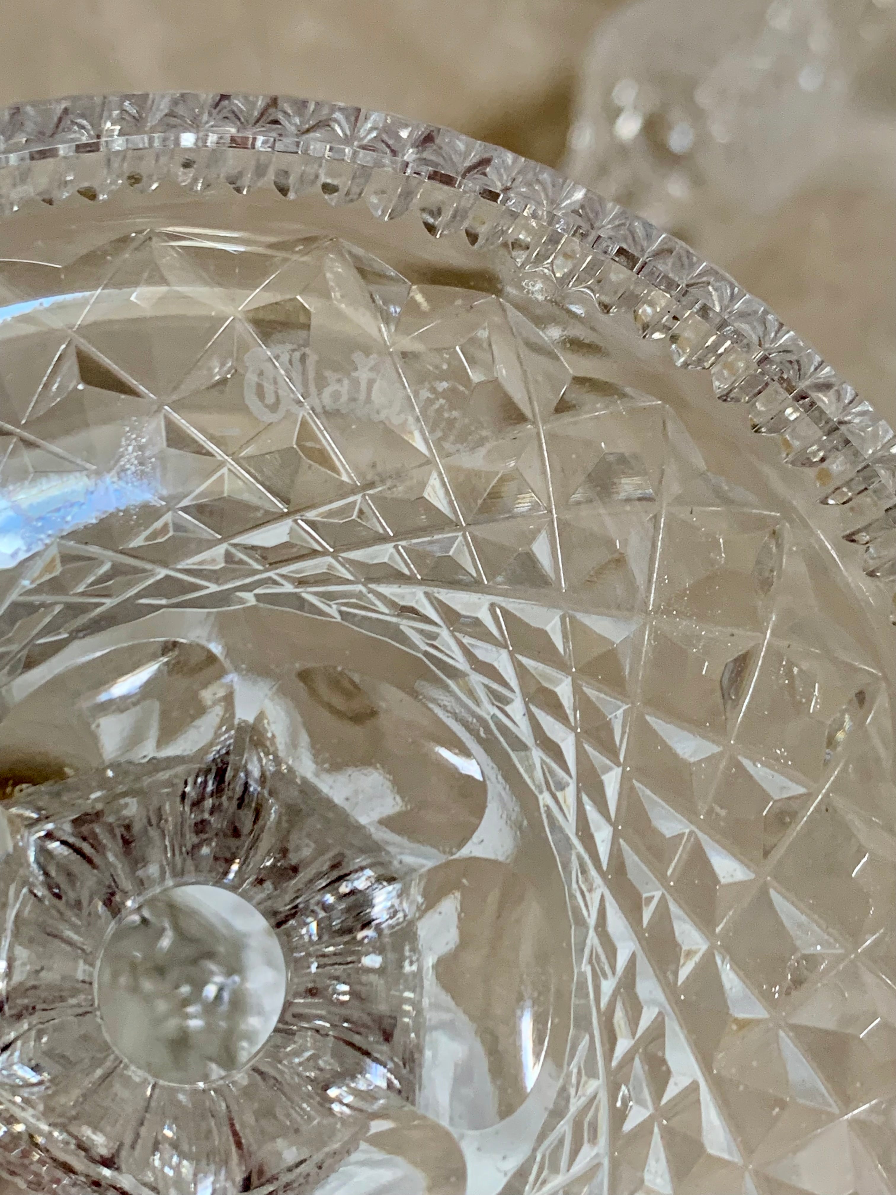 Both Waterford Crystal Alana candlesticks together showing matching cut pattern — Ireland