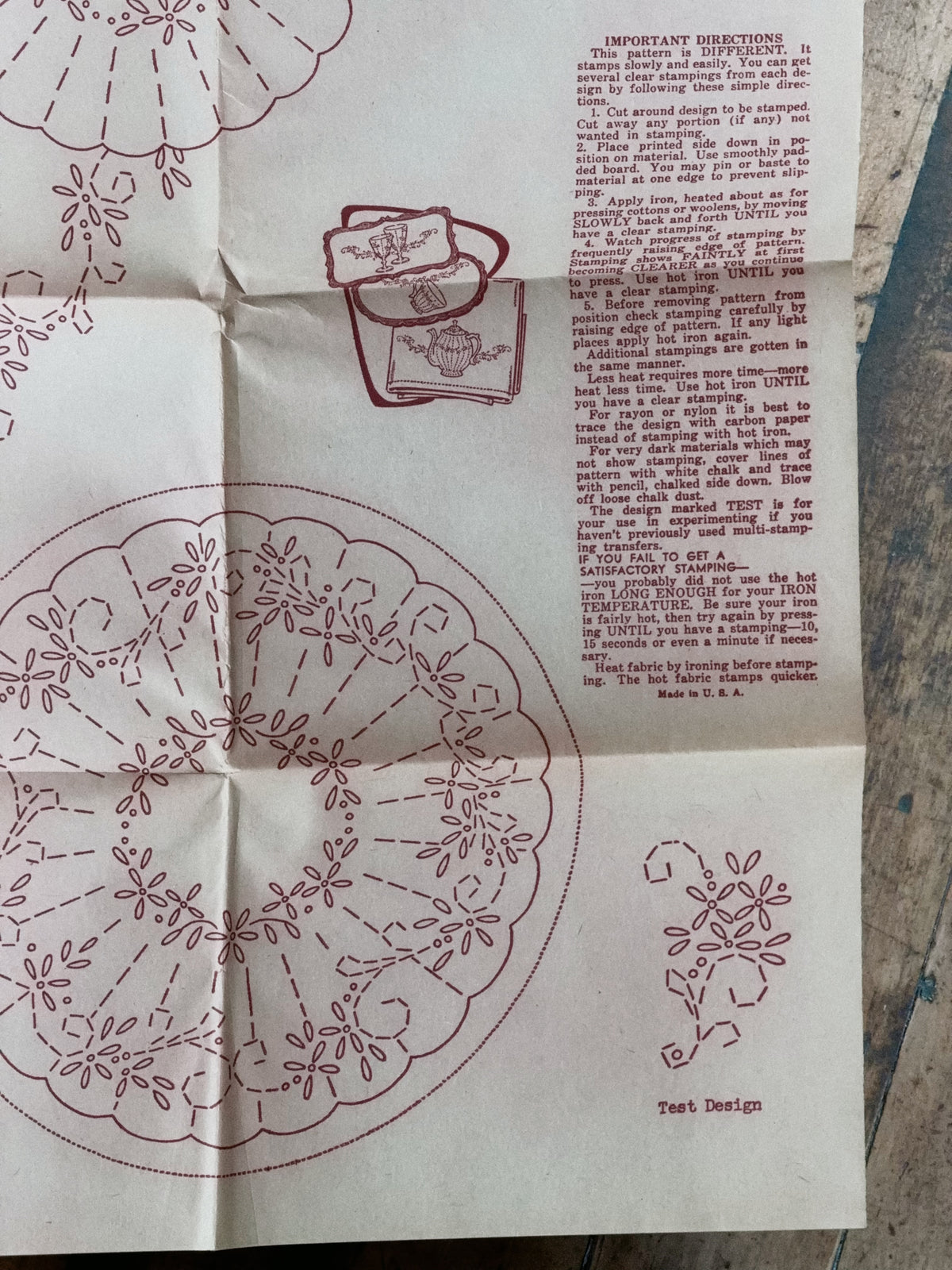 Vintage Aunt Martha's Hot Iron Transfer #3661 