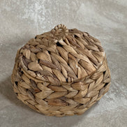 Water Hyacinth Coiled Lidded Basket, Southeast Asian Craft