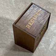 Vintage Japanese Export Wood Recipe Box | Patriotic Eagle & Stars | Gold Lettering | Made in Japan | 1950s–1960s | Mid-Century Kitchen