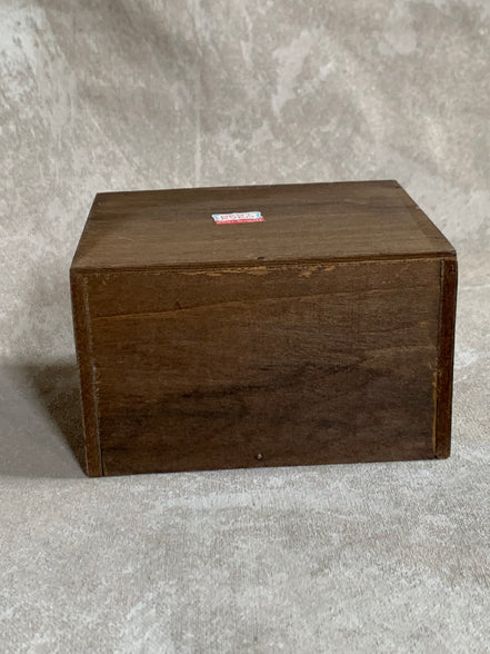 Vintage Japanese Export Wood Recipe Box | Patriotic Eagle & Stars | Gold Lettering | Made in Japan | 1950s–1960s | Mid-Century Kitchen