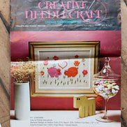 Vintage Avon Creative Needlecraft Crewel Embroidery Kits, Noah's Ark & Piglets and Posies, Started, Set of 2 with Hoops & Yarn