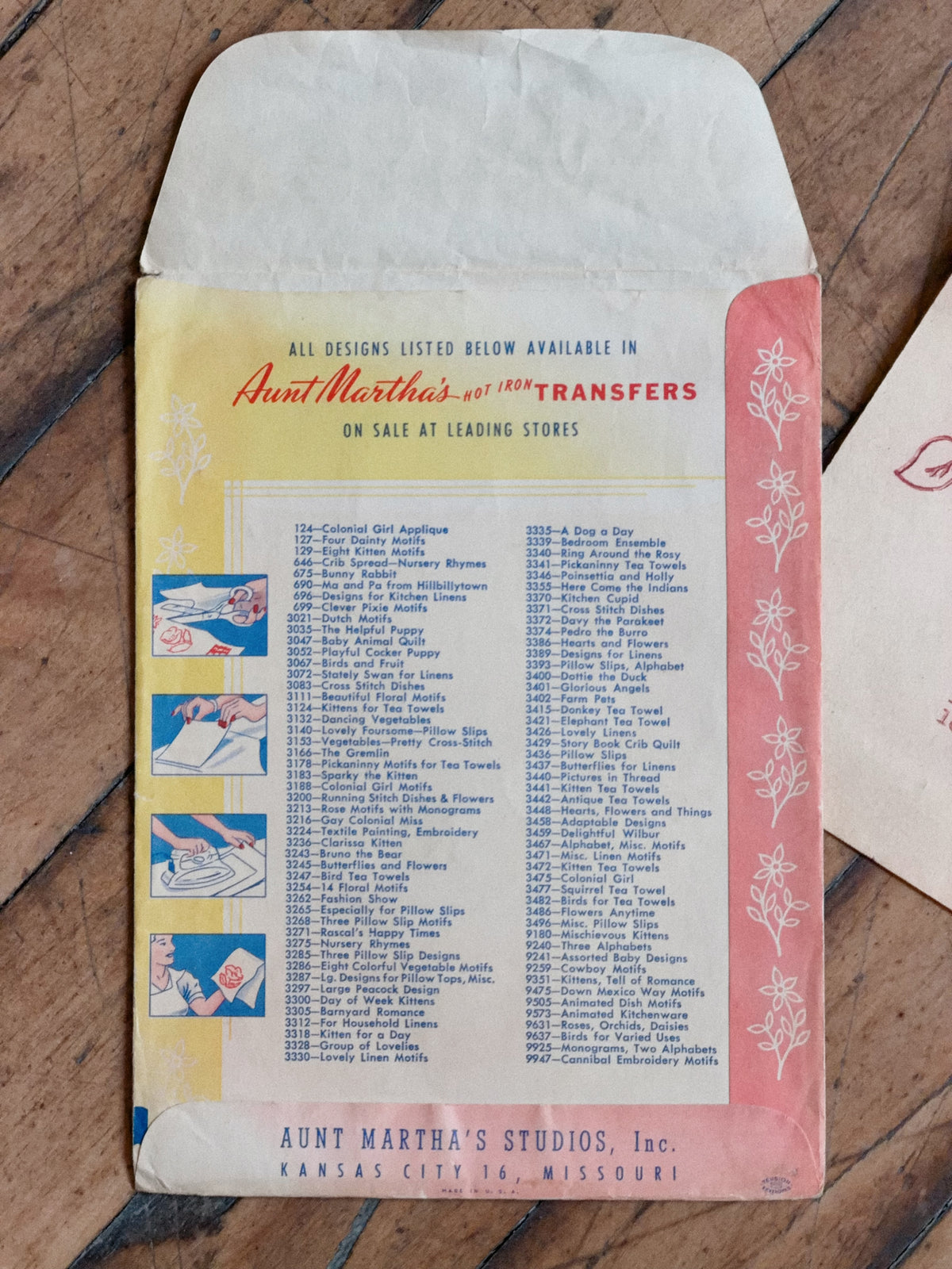 Vintage Aunt Martha's Hot Iron Transfer #3393 
