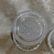 Waterford Crystal Alana pair catching light — diamond crosshatch pattern, Made in Ireland