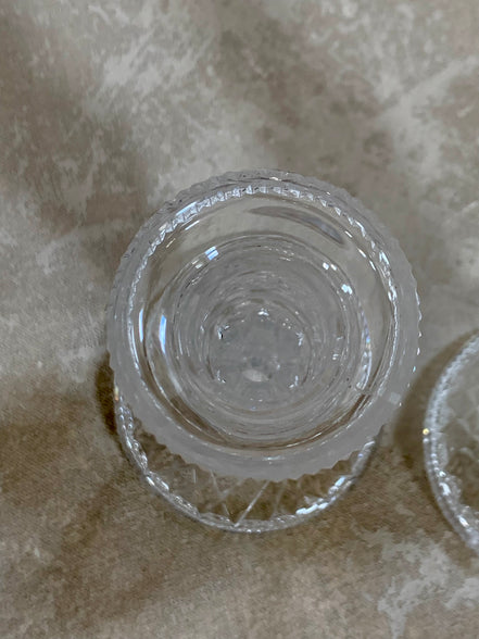 Waterford Crystal Alana pair catching light — diamond crosshatch pattern, Made in Ireland