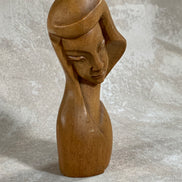 Philippine Hand-Carved Hardwood Female Bust | Modigliani Influence | Manila, 1969