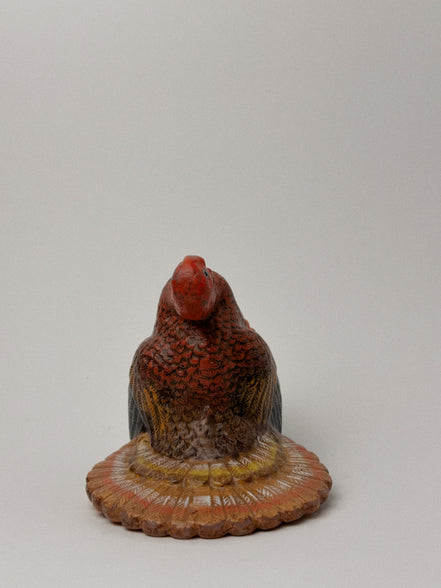 Vintage Thanksgiving Turkey Candle with Pumpkin, Hand-Painted Wax
