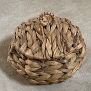 Water Hyacinth Coiled Lidded Basket, Southeast Asian Craft