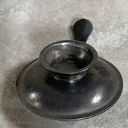 Antique Pewter Chamber Candlestick | Paddle Handle | Drip Tray | Struck Touch Mark | Taper Candle Holder | Colonial Style | American or English Pewter