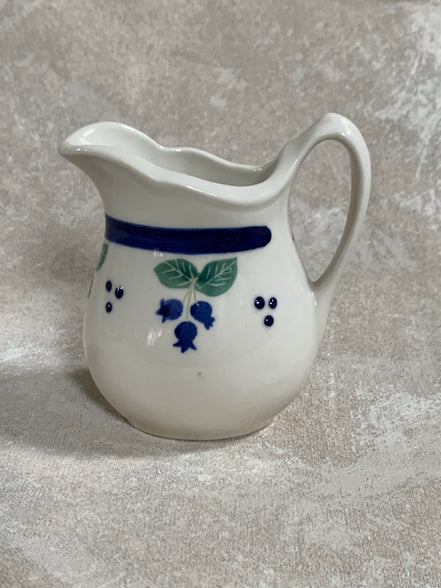 Arabia Finland Pomona Blueberry Creamer | Raija Uosikkinen | Cobalt Band | Scalloped Rim | Finnish Porcelain | Mid-Century Scandinavian | Made in Finland