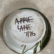 Apple Lane Pottery Bill Nagengast Serving Bowl | Wax Resist Botanical | Forest Green & Walnut | Original Bloomfield Hills Studio | July 1976 | Michigan Studio Porcelain
