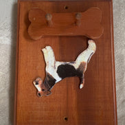 Rough-Coat Terrier Wall Hook Plaque | Bone-Shaped Double Peg Rail | Stoney Hill Sensations | Mudroom Decor