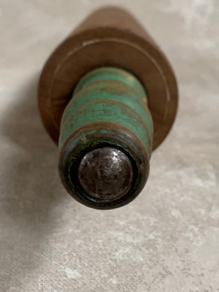 Teal-Handled Hardwood Rolling Pin