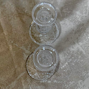 Diamond crosshatch cut detail on Waterford Crystal Alana pattern candlestick — Gilded Estate