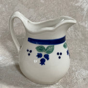 Arabia Finland Pomona Blueberry Creamer | Raija Uosikkinen | Cobalt Band | Scalloped Rim | Finnish Porcelain | Mid-Century Scandinavian | Made in Finland