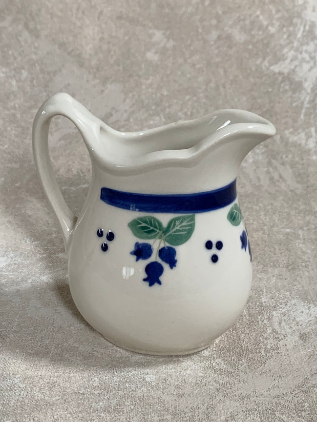 Arabia Finland Pomona Blueberry Creamer | Raija Uosikkinen | Cobalt Band | Scalloped Rim | Finnish Porcelain | Mid-Century Scandinavian | Made in Finland