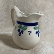 Arabia Finland Pomona Blueberry Creamer | Raija Uosikkinen | Cobalt Band | Scalloped Rim | Finnish Porcelain | Mid-Century Scandinavian | Made in Finland