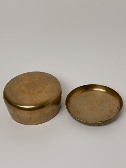 Round Brass Trinket Box with Lid