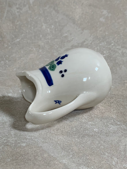 Arabia Finland Pomona Blueberry Creamer | Raija Uosikkinen | Cobalt Band | Scalloped Rim | Finnish Porcelain | Mid-Century Scandinavian | Made in Finland