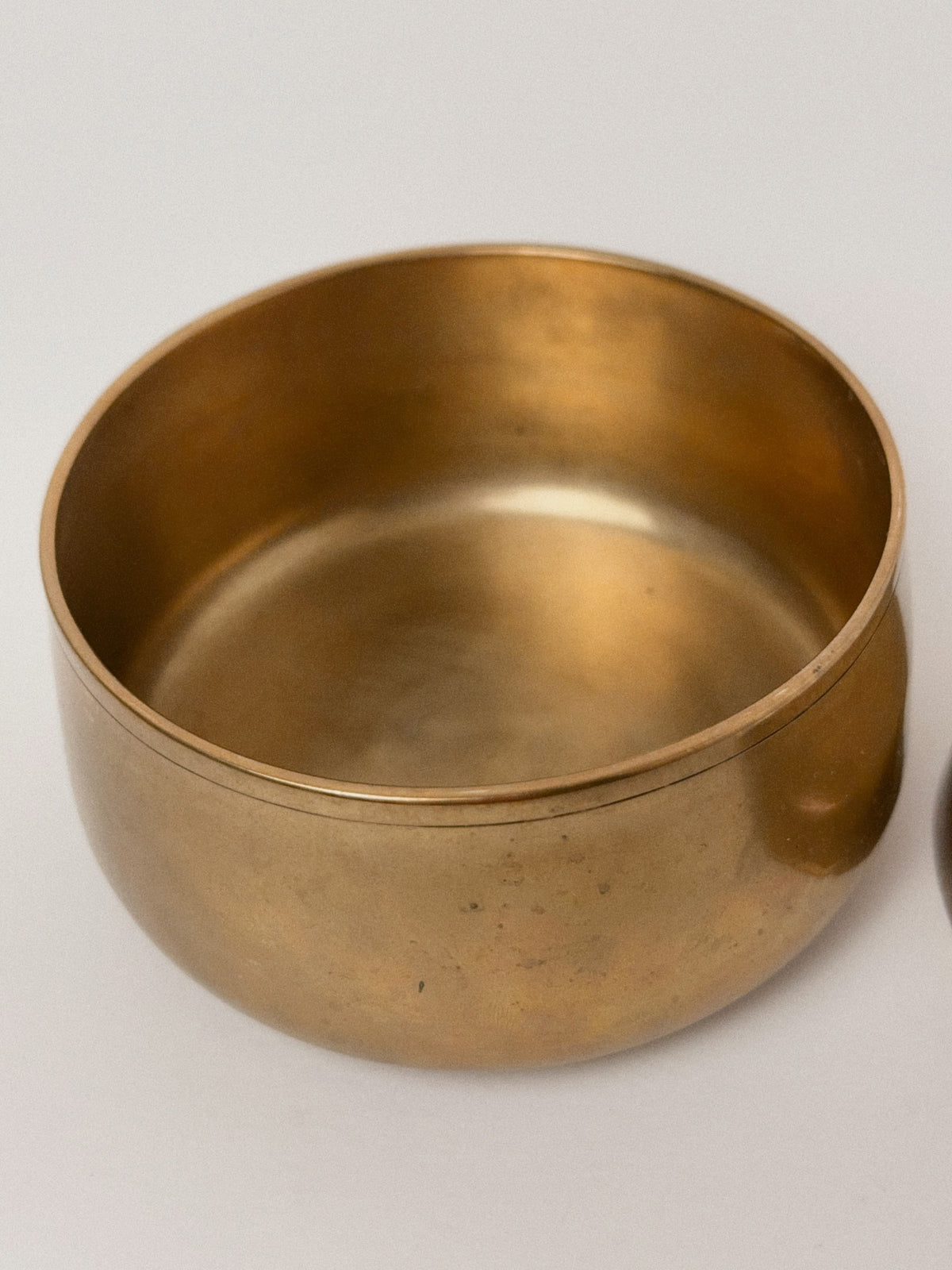 Round Brass Trinket Box with Lid