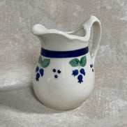 Arabia Finland Pomona Blueberry Creamer | Raija Uosikkinen | Cobalt Band | Scalloped Rim | Finnish Porcelain | Mid-Century Scandinavian | Made in Finland