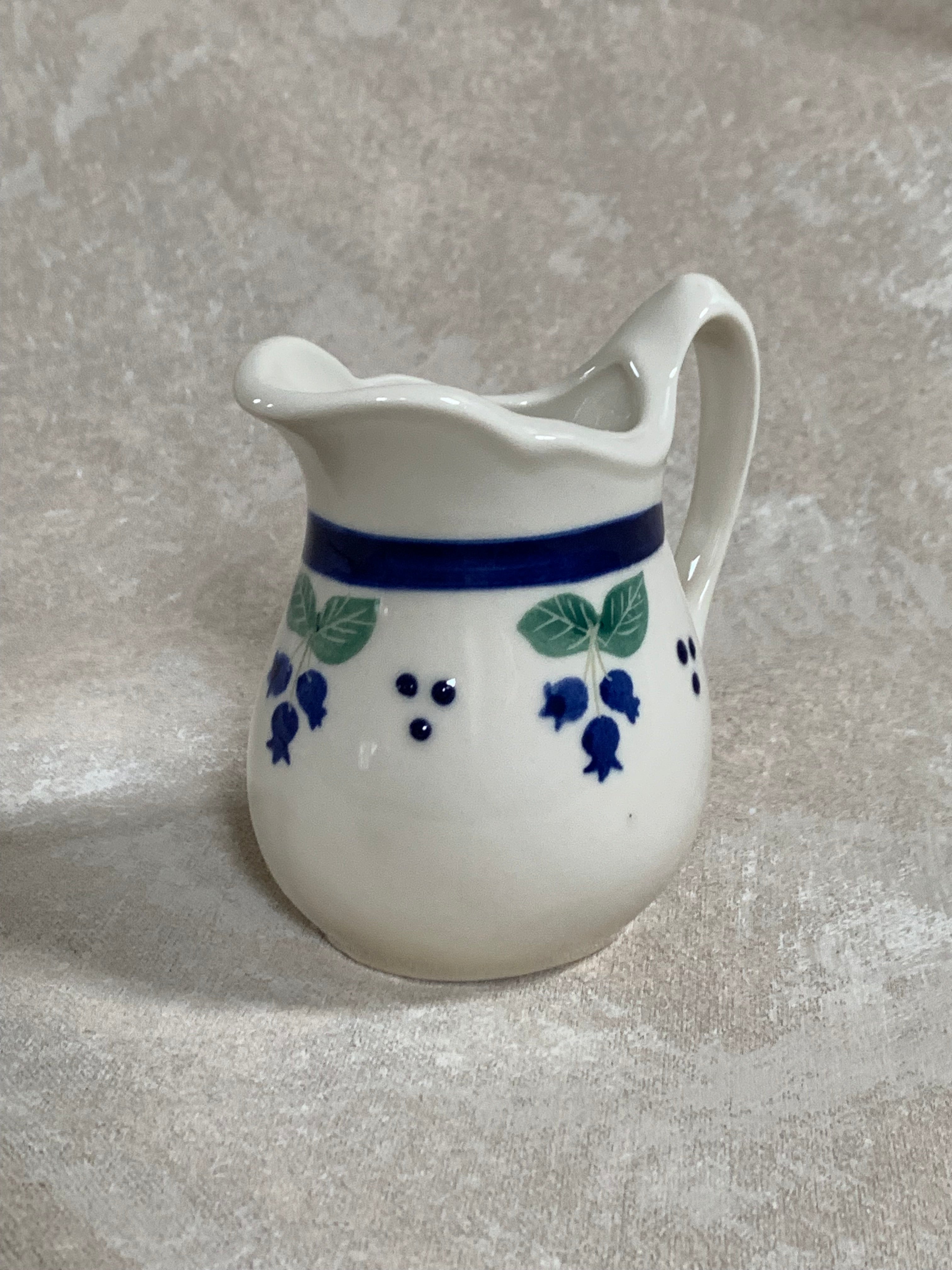 Arabia Finland Pomona Blueberry Creamer | Raija Uosikkinen | Cobalt Band | Scalloped Rim | Finnish Porcelain | Mid-Century Scandinavian | Made in Finland