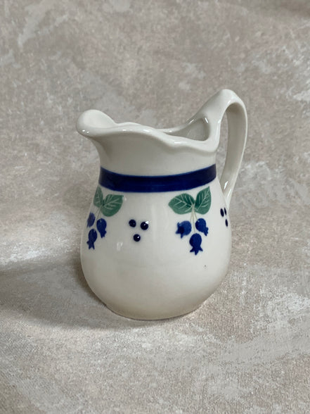 Arabia Finland Pomona Blueberry Creamer | Raija Uosikkinen | Cobalt Band | Scalloped Rim | Finnish Porcelain | Mid-Century Scandinavian | Made in Finland