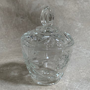 Cut Glass Lidded Candy Jar, Starburst Pattern, Mid-Century