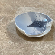 Bing & Grøndahl B&G Denmark Porcelain Trinket Dish | Sailboat Maritime Scene | Grisaille Underglaze | Made in Denmark | Model 474 | Danish Porcelain Collectible